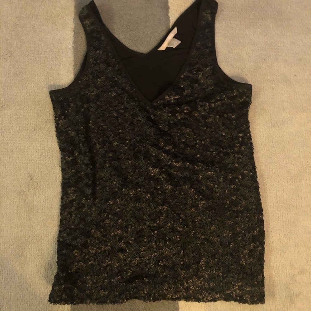 Banana Republic sequin black tank top